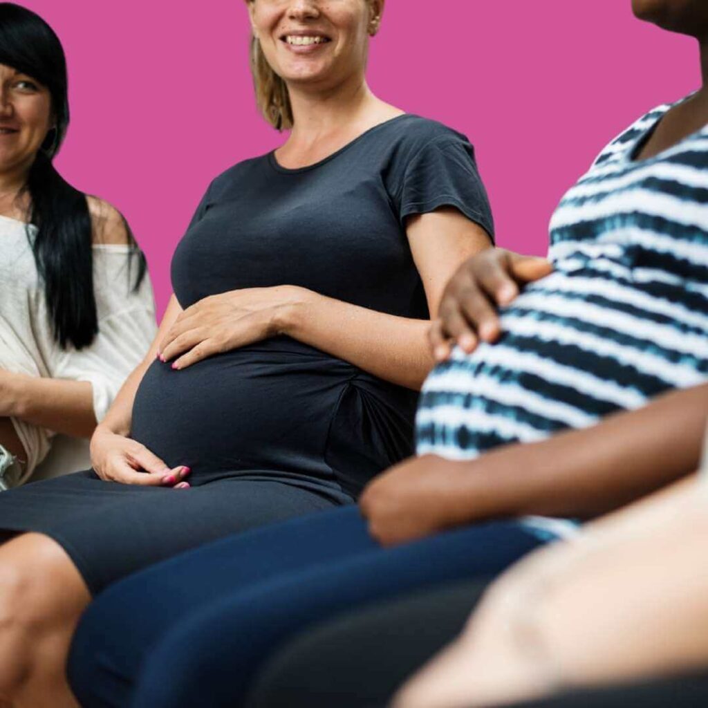 Pregnant women at group affordable hypnobirthing